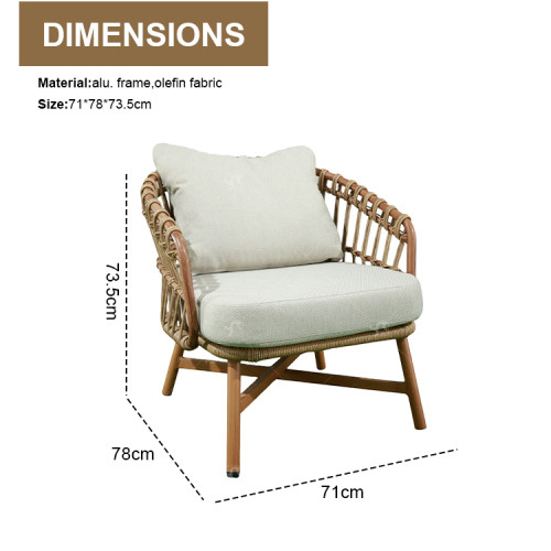 All Day Outdoor Aluminium 4 Seat Garden Sectional Sofa Sofa Furniture Rattan Outdoor Terrace Session Set