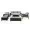 Modern Aluminium 6-Piece Woven Rattan Patio Sectional Furniture Indoor Outdoor Square Lifting Table Sofa Chairs Sets