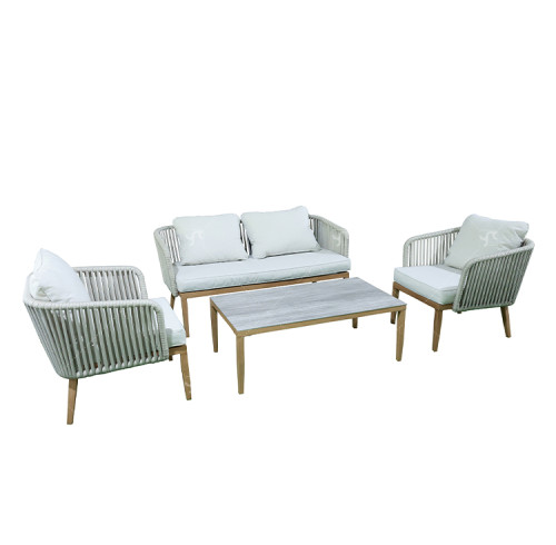 Outdoor Garden Alu. Rope Sofa Set of 4 Garden Sectional Sofa Sofa Furniture Rope Outdoor Terrace Session Set