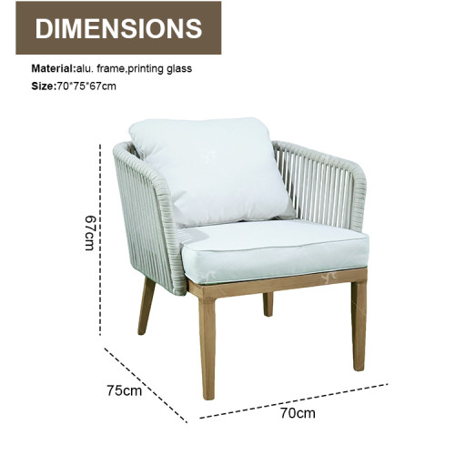 Outdoor Garden Alu. Rope Sofa Set of 4 Garden Sectional Sofa Sofa Furniture Rope Outdoor Terrace Session Set