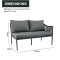 4-Piece Outdoor Aluminium Furniture Set Rope Woven Design Garden Balcony Nesting Sofa Chair Coffee Table