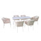 Modern Hot Selling Good Quality Rope Garden Furniture Dining Rope Dining Table and Chair Rope Dining Set of 7