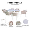 Modern Hot Selling Good Quality Rope Garden Furniture Dining  Rope Dining Table and Chair Rope Dining Set of 7