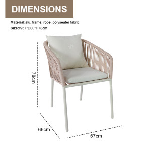 Modern Hot Selling Good Quality Rope Garden Furniture Dining  Rope Dining Table and Chair Rope Dining Set of 7