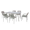 Modern Hot Selling Good Quality Rope Garden Furniture Dining  Rope Dining Table and Chair Rope Dining Set of 7
