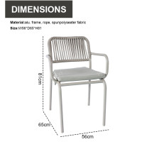 Modern Hot Selling Good Quality Rope Garden Furniture Dining  Rope Dining Table and Chair Rope Dining Set of 7