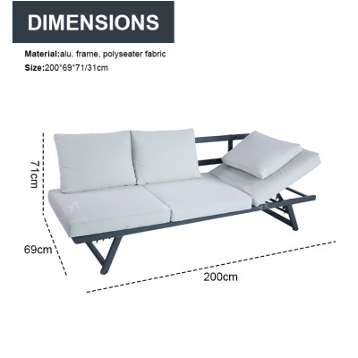 Outdoor Five Position Adjustable with Stackable Beach Chaise Lounge Chair Patio Garden Hotel Sun Alu. Lounge