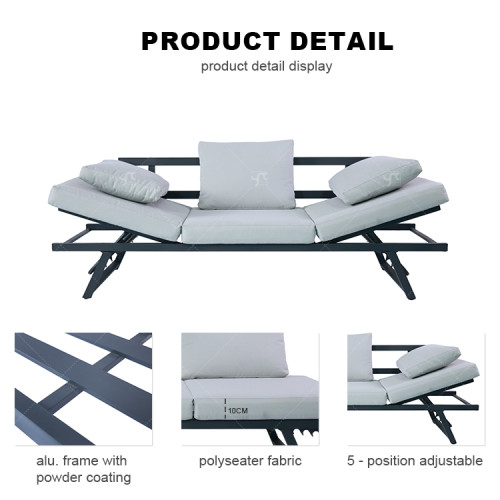 Outdoor Five Position Adjustable with Stackable Beach Chaise Lounge Chair Patio Garden Hotel Sun Alu. Lounge