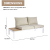 Modern Outdoor L Shape Stainless Steel Patio 4 Pieces Corner Lounge Power Coated Fabric Sofa Set of 4 With Cushion and Table