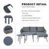 Modern Outdoor  Luxury Garden Sofas Aluminum Frame  4pcs Aluminum Metal With Rope Set Outdoor Furniture with 2 Coffee Table