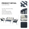 Outdoor 5 Seater 4 Pieces Patio Garden Set Out Door Fabric Woven Rope Backyard Outdoor Furniture Rope Garden Sofa Patio Set