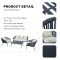 Outdoor 5 Seater 4 Pieces Patio Garden Set Out Door Fabric Woven Rope Backyard Outdoor Furniture Rope Garden Sofa Patio Set