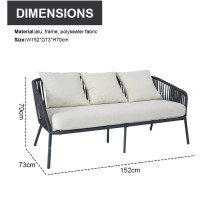 Outdoor 5 Seater 4 Pieces Patio Garden Set Out Door Fabric Woven Rope Backyard Outdoor Furniture Rope Garden Sofa Patio Set