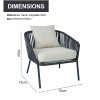 Outdoor 5 Seater 4 Pieces Patio Garden Set Out Door Fabric Woven Rope Backyard Outdoor Furniture Rope Garden Sofa Patio Set