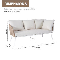 Modern Minimalist L-Shape Corner Sofa Set Hand Woven Rope Wicker Factory Direct for Hotel Garden Outdoor Furniture for Park