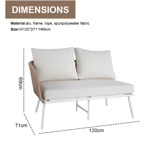 Modern Minimalist L-Shape Corner Sofa Set Hand Woven Rope Wicker Factory Direct for Hotel Garden Outdoor Furniture for Park