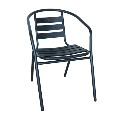 Outdoor Aluminum Alloy Chair High Quality Furniture Bistro Restaurant Stackable Black Arm Chairs  Modern Design Furniture