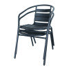 Outdoor Aluminum Alloy Chair High Quality Furniture Bistro Restaurant Stackable Black Arm Chairs  Modern Design Furniture