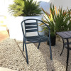 Outdoor Aluminum Alloy Chair High Quality Furniture Bistro Restaurant Stackable Black Arm Chairs  Modern Design Furniture