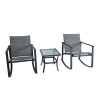 Outdoor Coffee Sets Water Wave Glass Table and  Chair Camping Patio Dinning Steel Garden Chair Three-piece Sets