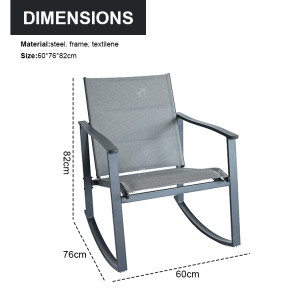 Outdoor Coffee Sets Water Wave Glass Table and  Chair Camping Patio Dinning Steel Garden Chair Three-piece Sets