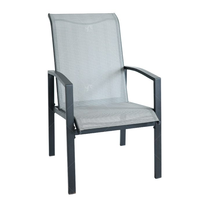 2x1 Teslin Modern Comfort Flex Metal Patio Chair with Arm Popular Outdoor Garden Chair for Park Use  Teslin Design