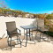 Outdoor Coffee Sets Silk Printing Glass bar Table and Swivel bar Chair Camping Patio Garden Chair Three-piece Sets