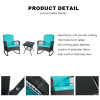 Steel Pipe Rattan Weaving Casual Three-piece Set with  Sofa Chair Outdoor Garden Leisure Rattan Furniture Set
