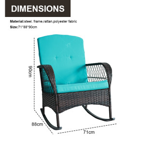 Steel Pipe Rattan Weaving Casual Three-piece Set with  Sofa Chair Outdoor Garden Leisure Rattan Furniture Set