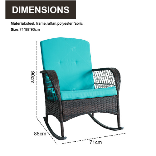 Steel Pipe Rattan Weaving Casual Three-piece Set with  Sofa Chair Outdoor Garden Leisure Rattan Furniture Set