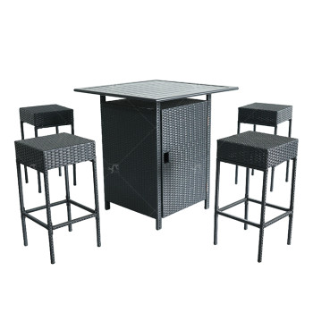 Outdoor Modern Hot Selling Good Quality Polyrattan Garden Furniture Dining  Rattan Dining  Dining Set of 5