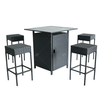 Outdoor Modern Hot Selling Good Quality Polyrattan Garden Furniture Dining  Rattan Dining  Dining Set of 5