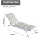 Outdoor Alu Five Position Adjustable Garden Beach Chaise Lounge Chair Patio Garden Hotel Sun Lounge