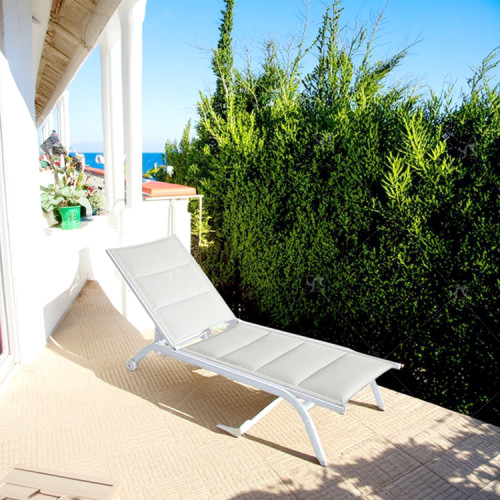 Outdoor Alu Five Position Adjustable Garden Beach Chaise Lounge Chair Patio Garden Hotel Sun Lounge