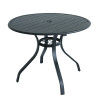 Outdoor Patio Round Table Garden Round Table with Steel Slat Tabletop Metal Steel Iron Dining Outdoor  Table for Garden