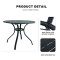 Outdoor Patio Round Table Garden Round Table with Steel Slat Tabletop Metal Steel Iron Dining Outdoor Table for Garden