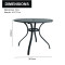 Outdoor Patio Round Table Garden Round Table with Steel Slat Tabletop Metal Steel Iron Dining Outdoor Table for Garden