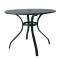 Outdoor Patio Round Table Garden Round Table with Steel Slat Tabletop Metal Steel Iron Dining Outdoor Table for Garden