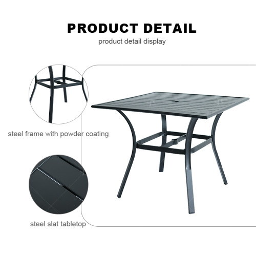 Outdoor Furniture Patio Garden Furniture Dining Table Square Backyard Bistro Table for Deck Backyard Lawn Garden