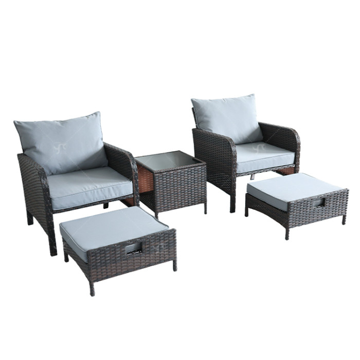 New Modern Design Garden Furniture Outdoor Sofa Outdoor Garden Furniture Luxury Rattan Sofa Set 5 Pieces