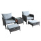 New Modern Design Garden Furniture Outdoor Sofa Outdoor Garden Furniture Luxury Rattan Sofa Set 5 Pieces