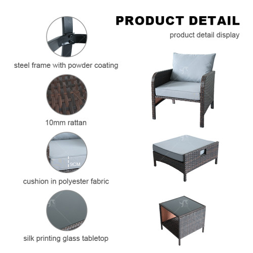 New Modern Design Garden Furniture Outdoor Sofa Outdoor Garden Furniture Luxury Rattan Sofa Set 5 Pieces