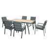Outdoor Modern Hot Selling Good Quality Garden Furniture Dining Set of 7 Alu. Frame Dining Set of 7