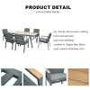 Outdoor Modern Hot Selling Good Quality Garden Furniture Dining Set of 7 Alu. Frame Dining Set of 7