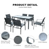 Outdoor Modern Hot Selling Good Quality Garden Furniture Dining Set of 7steel Teslin Dining Set of 7