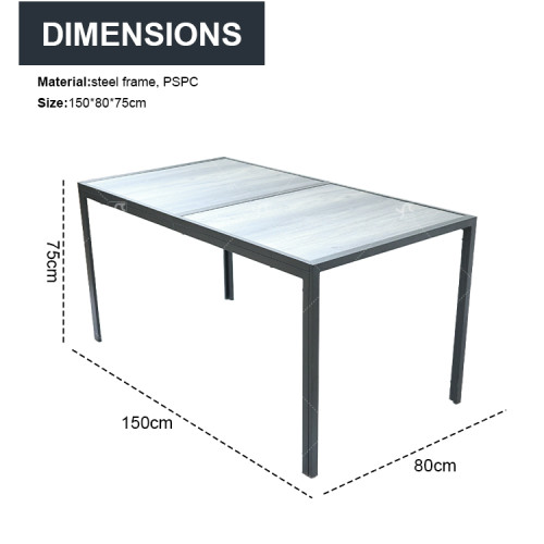 Outdoor Modern Hot Selling Good Quality Garden Furniture Dining Set of 7steel Teslin Dining Set of 7