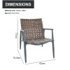 Outdoor Coffee Sets Silk Printing Glass Table and  Chair Camping Patio Dinning Steel Garden Chair Three-piece Sets