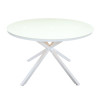 Outdoor Patio Side Table Garden Round Table with Silk Printing Glass Metal Steel Iron Dining Outdoor  Table for Garden