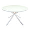 Outdoor Patio Side Table Garden Round Table with Silk Printing Glass Metal Steel Iron Dining Outdoor Table for Garden