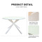 Outdoor Patio Side Table Garden Round Table with Silk Printing Glass Metal Steel Iron Dining Outdoor Table for Garden